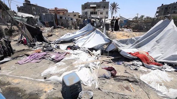 3 إصابات بينها طفلة وامرأة في قصف للاحتلال استهدف خيمة بمواصي خان يونس