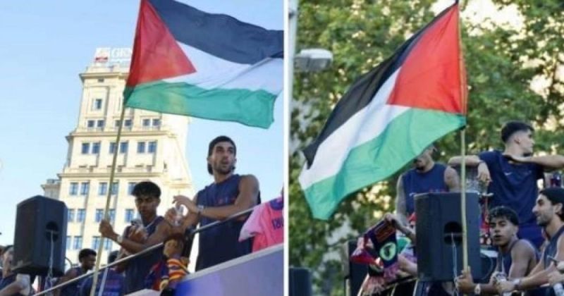 تحريض إسرائيلي إعلامي وسياسي ضد لامين يامال بعد رفعه علم فلسطين في احتفالات برشلونة