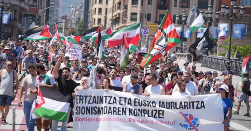 آلاف المتظاهرين يجوبون شوارع بلباو دعمًا لفلسطين