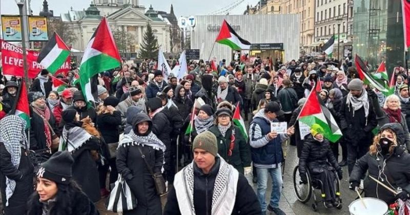 مظاهرة في ستوكهولم تنديدًا بحرب الإبادة على غزة
