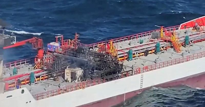 فقدان 8 بحارة واشتعال ناقلتين في البحر الأسود قبالة السواحل الرومانية