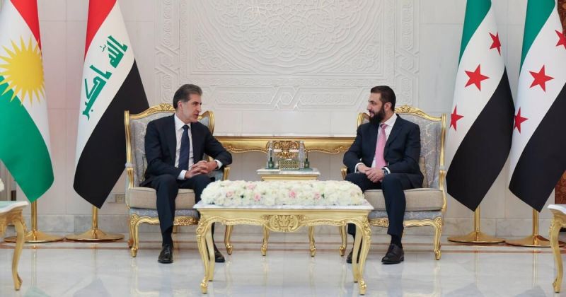 بارزاني في دمشق: دعم كامل لسوريا موحدة واتفاق لدمج القوات الكردية