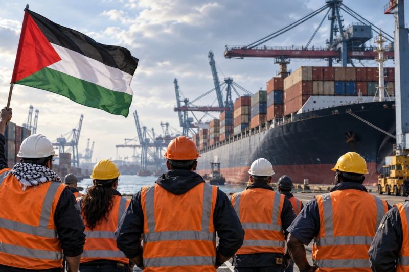 المسار البديل يدعو عمال الموانئ العربية إلى المشاركة الفعلية في اسناد الشعب الفلسطيني