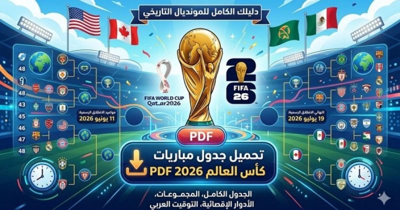 جدول مباريات كأس العالم 2026 pdf | الموعد الرسمي والجدول كاملاً
