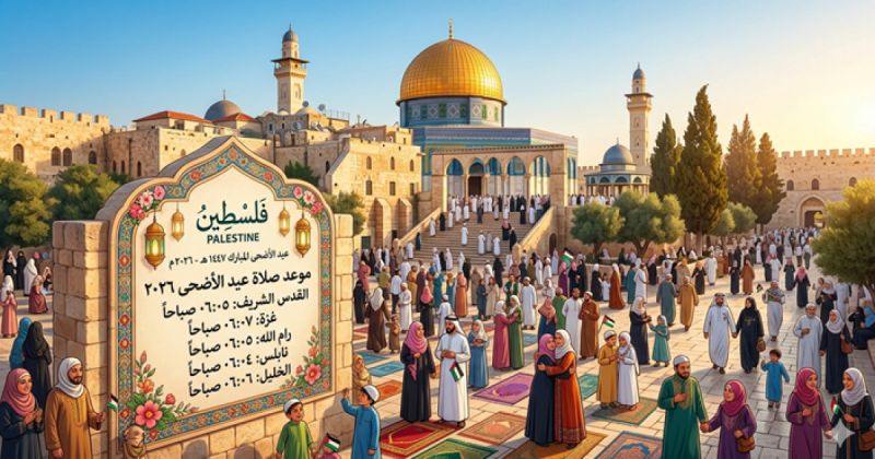 موعد صلاة عيد الاضحى 2026 في فلسطين وتوقيت الساحات والمحافظات