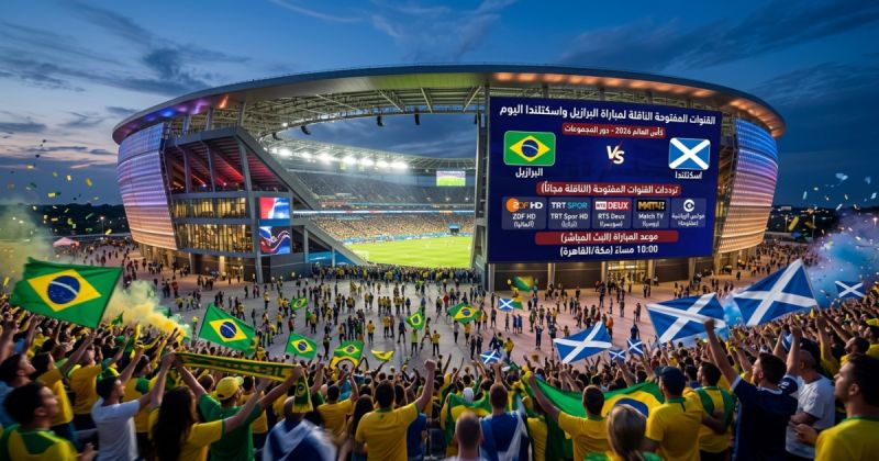 القنوات المفتوحة الناقلة لمباراة البرازيل واسكتلندا في كأس العالم 2026