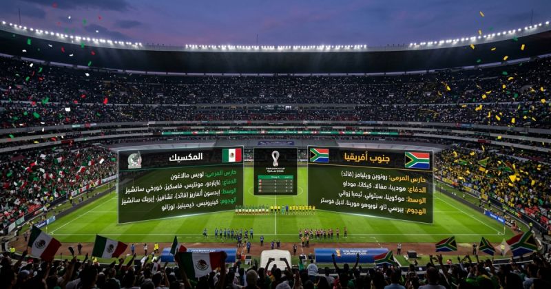 التشكيلة الرسمية لمباراة المكسيك وجنوب أفريقيا في افتتاح كأس العالم 2026