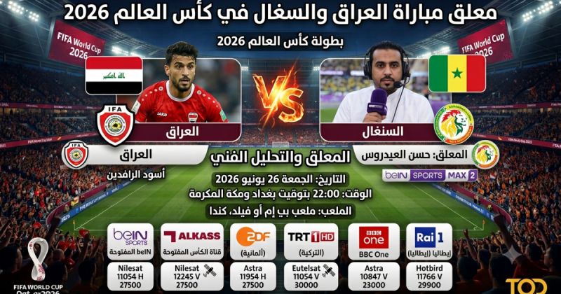 معلق مباراة العراق والسنغال في كأس العالم 2026