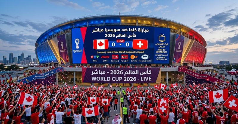 القنوات المفتوحة الناقلة لمباراة كندا وسويسرا في كأس العالم 2026