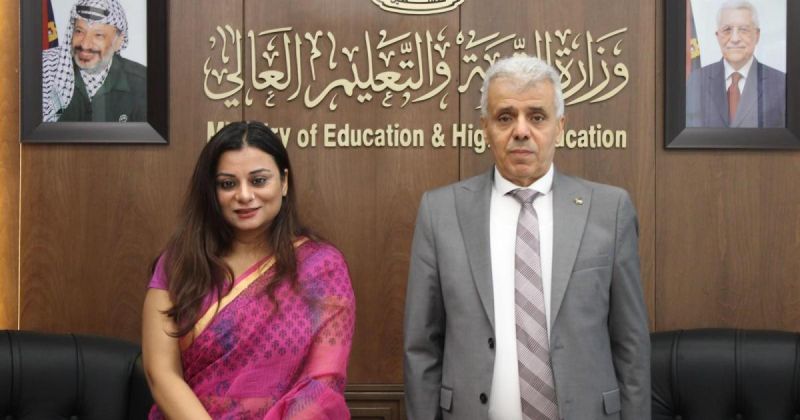 برهم يبحث مع ممثلة الهند لدى فلسطين واقع التعليم وآفاق التعاون المشترك