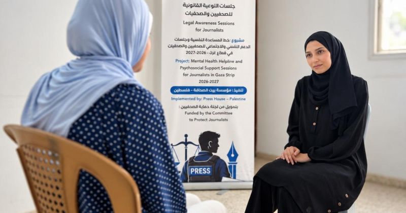 بيت الصحافة يقدم 8 جلسات دعم نفسي فردية تخصصية للصحفيين في غزة