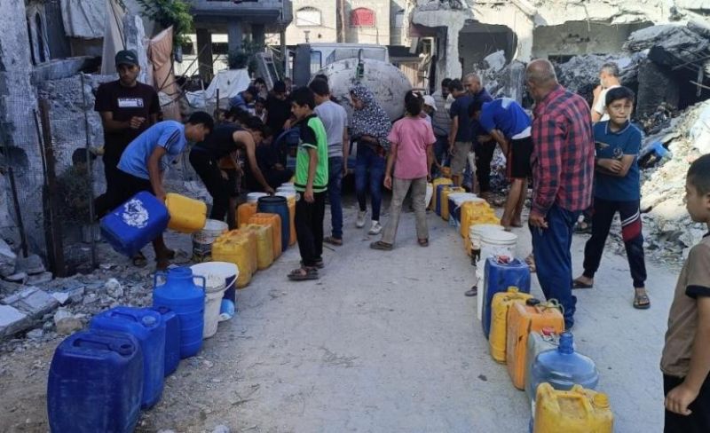 بعد توقف محطة "الحسن".. خطر العطش يهدد النازحين شمال غزة