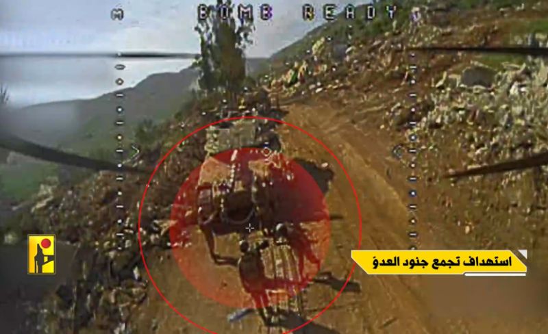 حزب الله يوثق تدمير دبابة ميركافا إسرائيلية بمحلّقة انقضاضية في البياضة