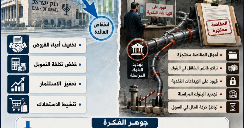 خفض الفائدة في إسرائيل: حين يستفيد الاقتصاد الإسرائيلي وتبقى الدورة الاقتصادية الفلسطينية مقيّدة