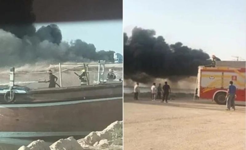 وكالة "مهر": اندلاع حريق في سفن تجارية بميناء دير الإيراني