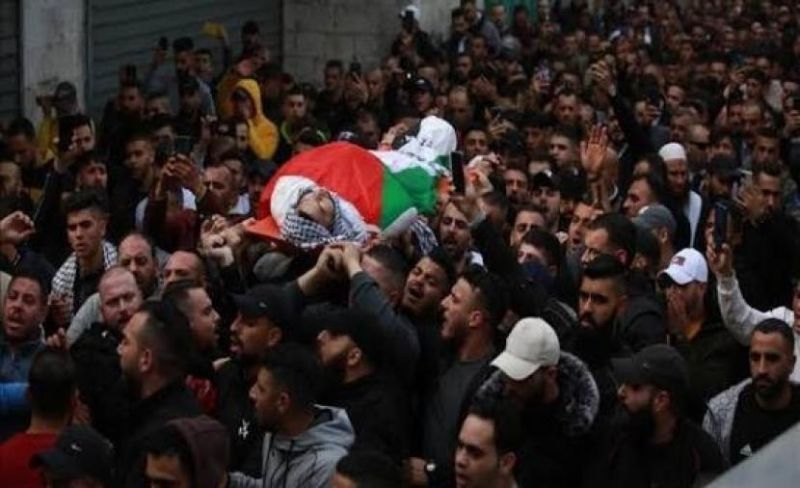 تشييع جثمان الشهيد خالد قرعان بقلقيلية