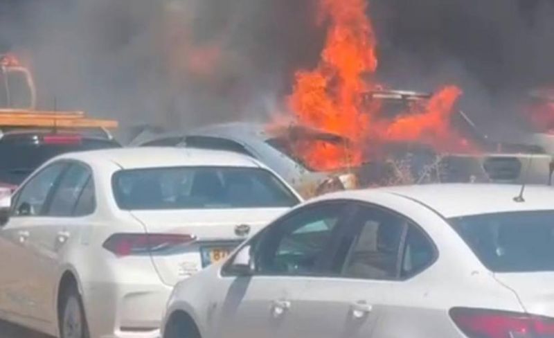 حريق قرب معبر "الشيخ حسين" يلتهم نحو 120 مركبة