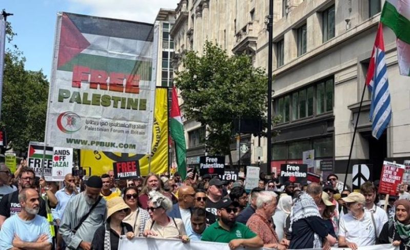 مظاهرة حاشدة في لندن دعماً لفلسطين
