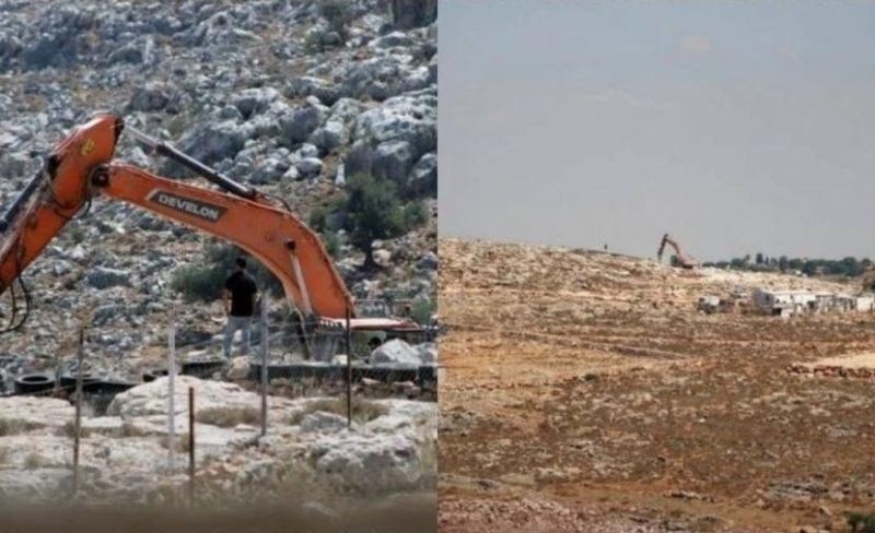 الاحتلال يجرف مساحات واسعة غرب رام الله