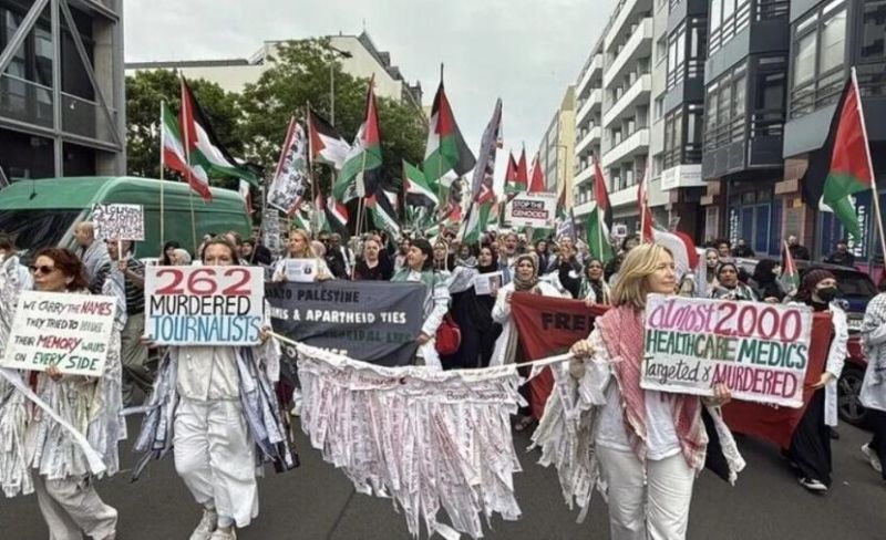 مظاهرة في برلين دعمًا لفلسطين واحتجاجًا على استمرار الإبادة بغزة