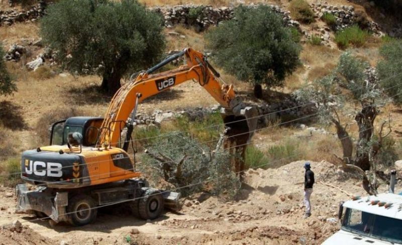 بيت لحم.. مستوطنون يشقون طريقا بأراضي الجبعة