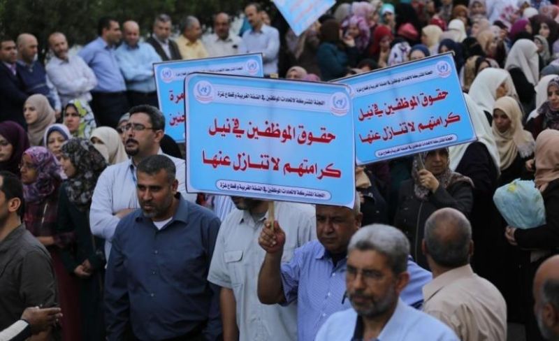الأطر النقابية بغزة ترفض فصل موظفي أونروا