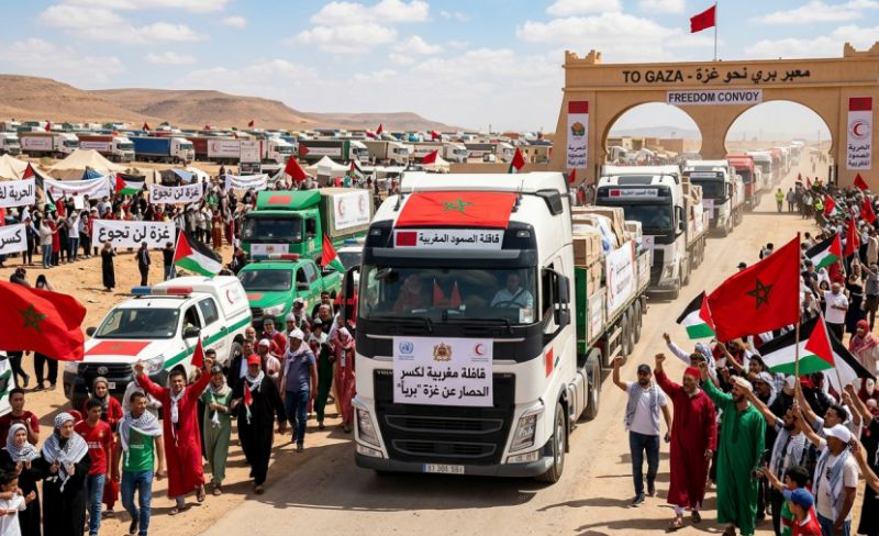 قافلة مغربية تُحضر لكسر الحصار عن غزة "بريّـاً"
