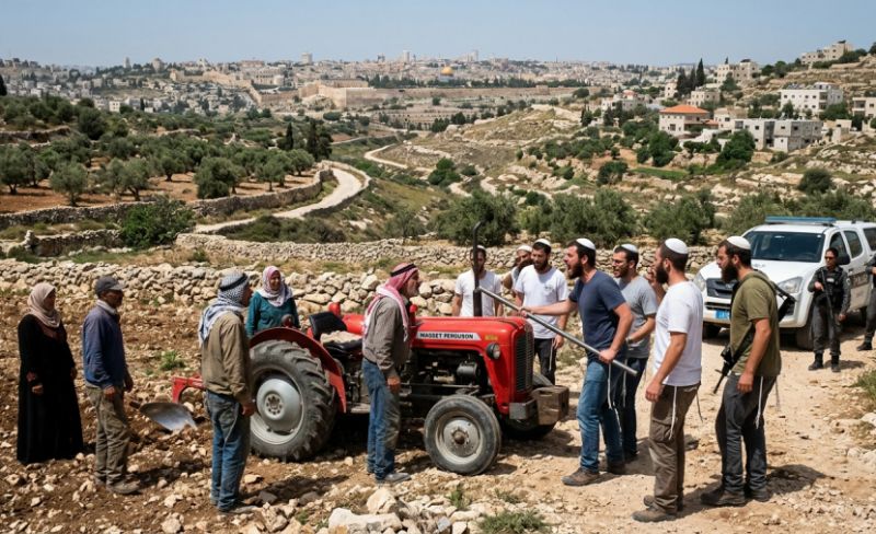 مستوطنون يمنعون فلاحة أراضٍ فلسطينية قرب القدس