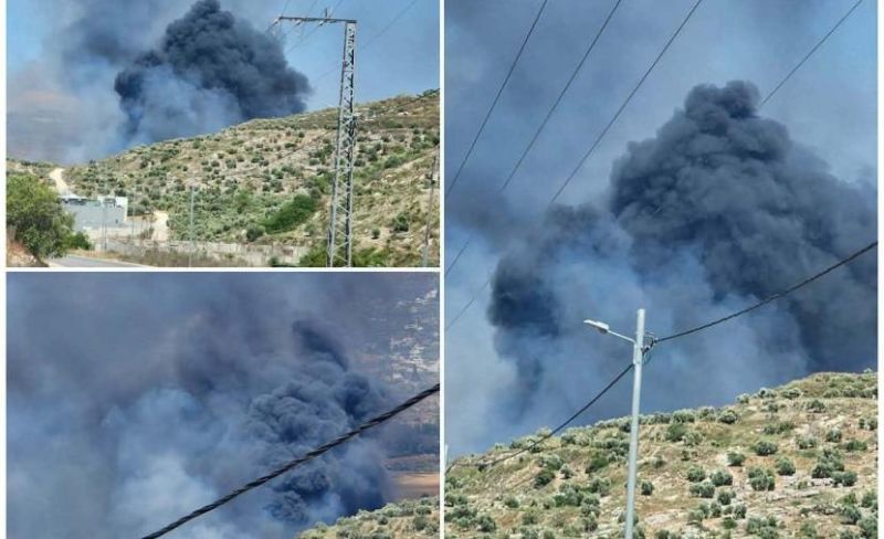 مستوطنون يشعلون حريقاً واسعاً غرب نابلس