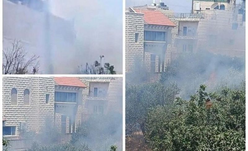 قنابل الاحتلال تحرق  أراضي شمال القدس