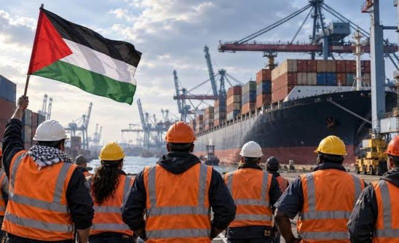 عمال الموانئ في 17 دولة يتحركون دعمًا لفلسطين