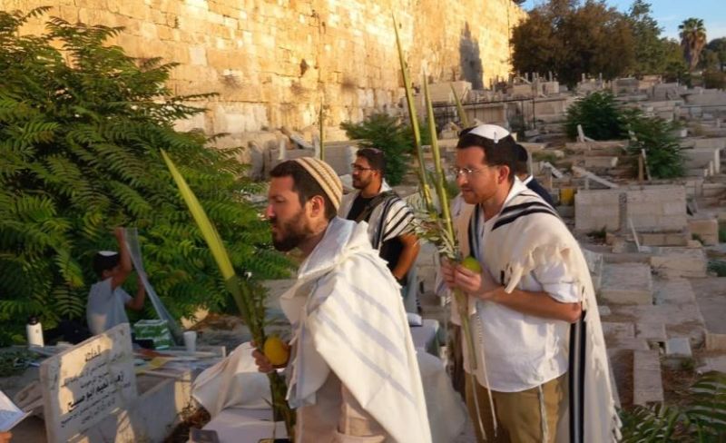 مستوطنون يؤدون طقوس تلمودية قبالة باب الرحمة بالقدس
