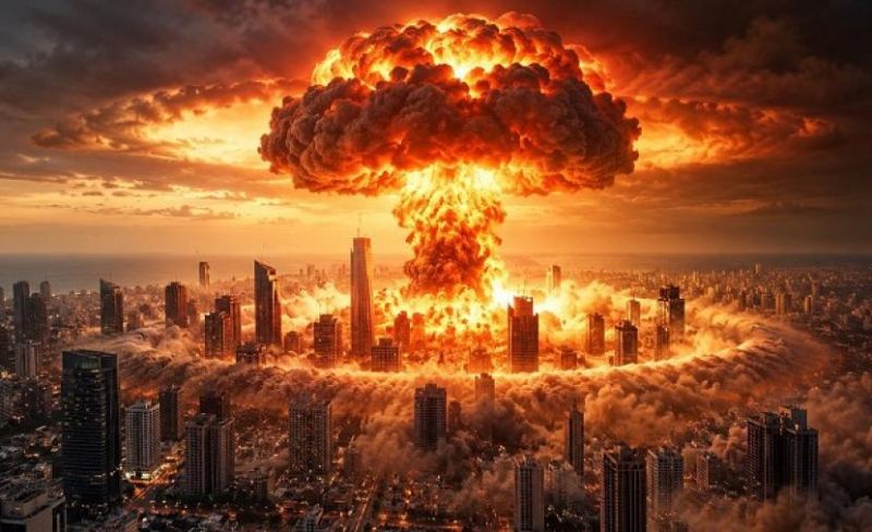 نتنياهو يثير الذعر بصورة تحاكي سقوط قنبلة نووية