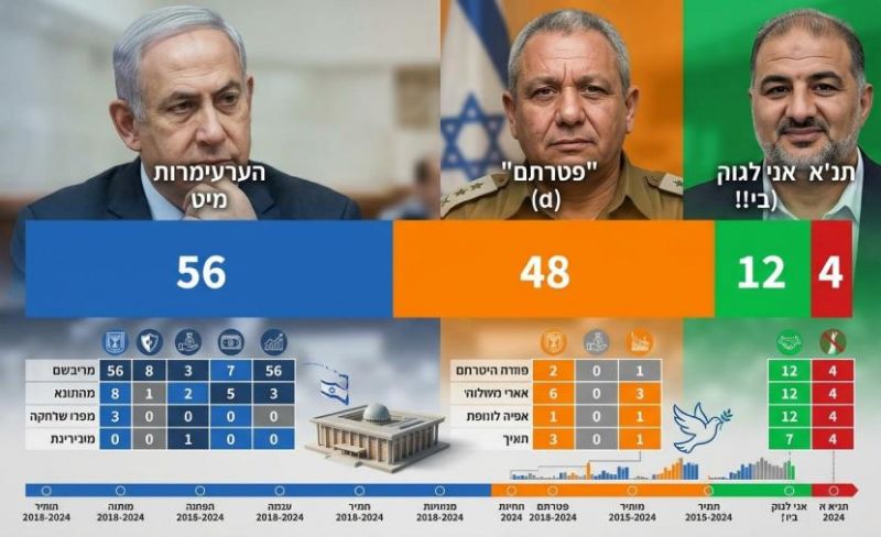 "نتـائـج أوليـة".. معسكر نتنياهو 56 مقعدا والتغيير 48 والعرب 16