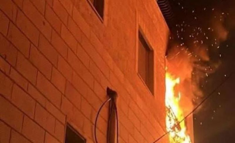 احتراق منزل بقنابل الاحتلال شرق رام الله