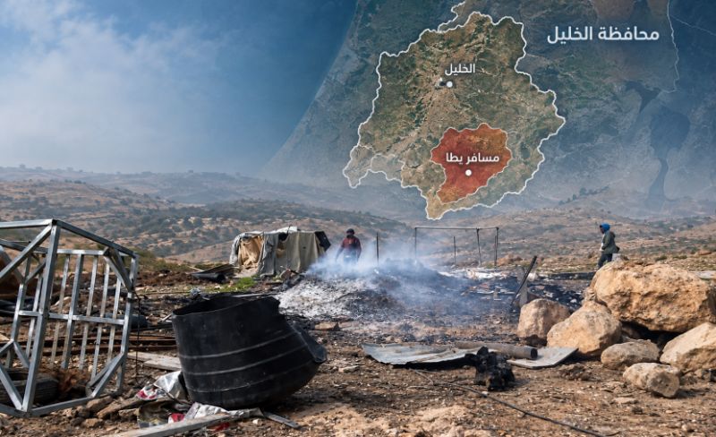 إحراق وتخريب ممتلكات فلسطينية بمسافر يطا